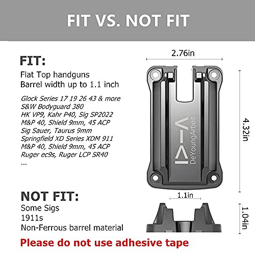 Deyoungarbeit Gun Magnet 46Lbs Magnetic Gun Mount 2-Pack + 36Lbs Quick Load Pistol Holder 1-Pack, For Rifle Pistol Magazines In Vehicle Truck Car Wall And Desk #TOP5