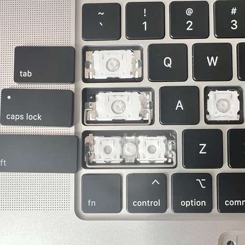 Image of Replacement Keycaps Keys for MacBook Air M2 M3 M4 13'' 15'' A2681 A3113 A2941 A3114, MacBook Pro /Max 14 16'' M2 M3 M4 A2779 A2780 A2918 A2992 A2991 A3401 A3112 2022-2024 Black