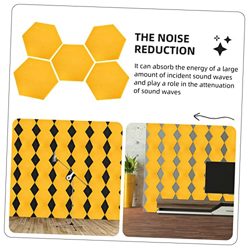 Paneles acústicos 5 piezas para reducción de ruido, aislamiento de pared insonorizante de fibra de poliéster, placas absorbentes para estudio, oficina, KTV y gimnasio adhesivas naranja miniatura 5