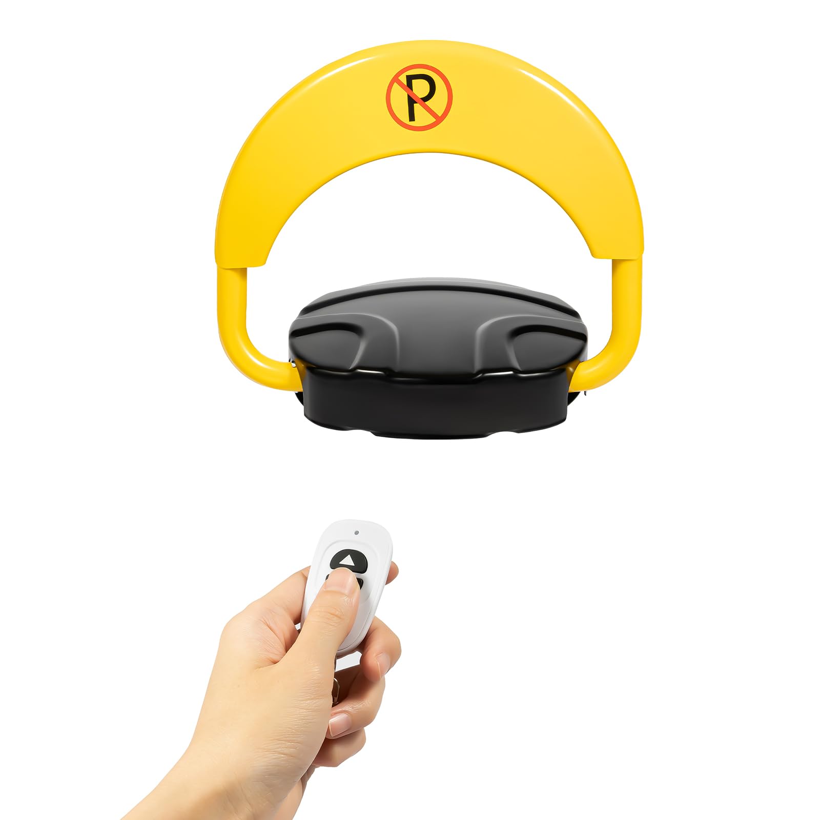 Automatic Remote Control Parking Lock w/2 Remote Controls, Outdoor Alarm Function Car Parking Spot Lock, Carport Auto Space Stall Foldable Barrier for