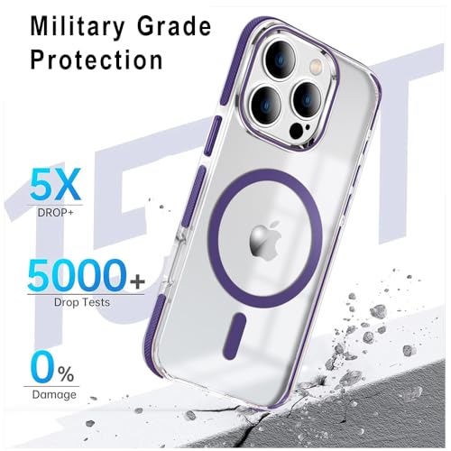 Image of MINTZZ ️ for iPhone 16 Pro Max Case, Compatible with MagSafe, Military-Grade Protection, Yellowing Resistant, Scratch-Resistant TPU Back, Magnetic Phone Case for iPhone 16 Pro Max Purple