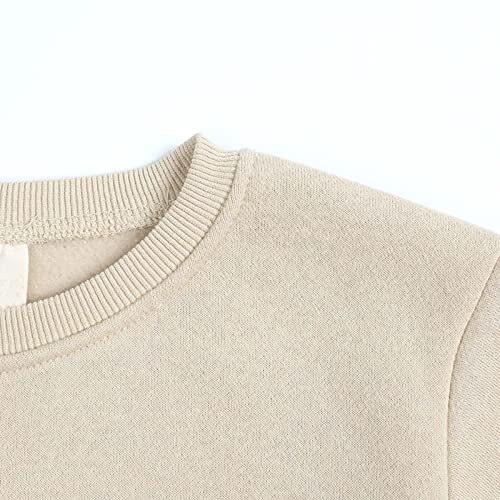 Boy Girl Fleece Pullover Sweatshirt Fashion Solid Color Crewneck Blouse Shirt Tops Warm Fall Winter Clothes4