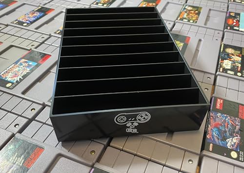 Image of Collector Craft, Black, SNES Compatible Cartridge Holder, Holds 10 Games, Clutter Reducing, Retro Video Game Collection, Works with Super Nintendo Entertainment System NTSC and PAL Cartridges