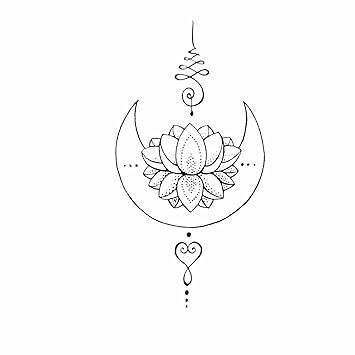 Simply Inked Lotus Unalome Semi Permanent Tattoo Designer Semi-Permanent Tattoo for Boys Girls Men Women waterproof Sticker Size: 2.5 x 4 inch l Blue Black l 2g