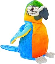 Kögler Sunny 75956 Laber Animal Parrot, Approx. 21 cm Tall, Plush Toy with Playback Function, Chatters Everything Funny and Moves, Battery Operated