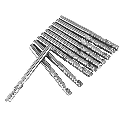 10 pcs Moinho De Ponta De Carboneto De Tungstênio Única Flauta Fresa Espiral CNC Brocas Rotativas Co