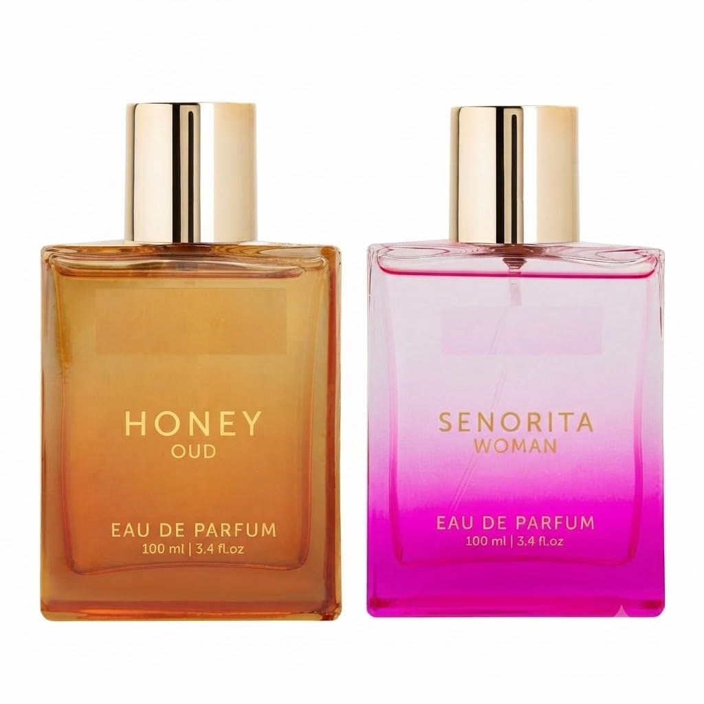 Luxury Honey & Senorita Eau de Parfum 100ml Each (2 szt.) | Długotrwały spray zapachowy dla mężczyzn i kobiet, Premium Perfume Duo | Daily Wear Scent | Elegancki zestaw podarunkowy