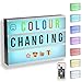 Produktbild Gadgy ® Cinema LightBox mit Farbwechsel und Fernbedienung und A4 | | LED mit 85 Buchstaben und Symbole Emoji Zahlen | 30x22x5,5 cm. Funktioniert mit Batterien oder Strom