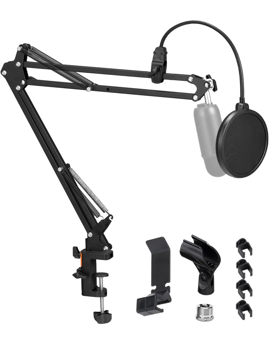 Roterende microfoonstandaard Boom Arm met Microfoon Clip en Telefoon