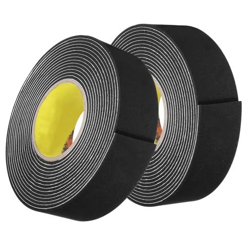 Image of uxcell 2pcs Rolls Single Sided Foam Tape Removeable EVA Sponge Mounting Tape Strong Adhesive Tape Strips(Black, 16ft x 2 inch x 1 /8 inch) for Home Paint Wall Hanging Poster Decor