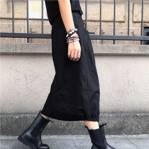 Women's Plus Size Bubble Skirt Summer Drawstring Elastic Waist Pocket Elastic High Waisted Loose Fall Fashion4