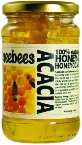 SeeBees Acacia Honey w/ Chunk Honeycomb (See Description for size: 400g)