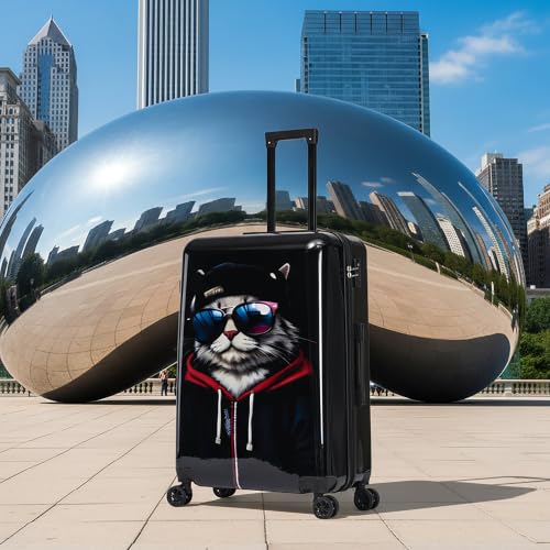 Image of InUSA Cat Print 28-Inch Hardside Spinner Luggage Lightweight & TSA Lock