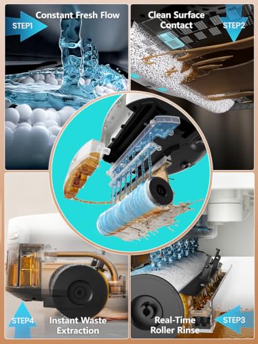 Image of Lefant Robot Vacuum and Mop, 20000Pa Strong Suction, Self-Cleaning Roller Mop with Auto Drying, LiDAR Navigation & Obstacle Avoidance, Tangle-Free Pet Hair, Slim, 5G WiFi, M210 Pro Omni-Pure White