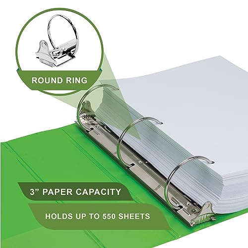 Image of Samsill Plant-Based 3 Inch Durable Round Ring, View Binder, Eco-Friendly, USDA Certified Biobased, Fashion Assortment, 4 Count (Pack of 3)