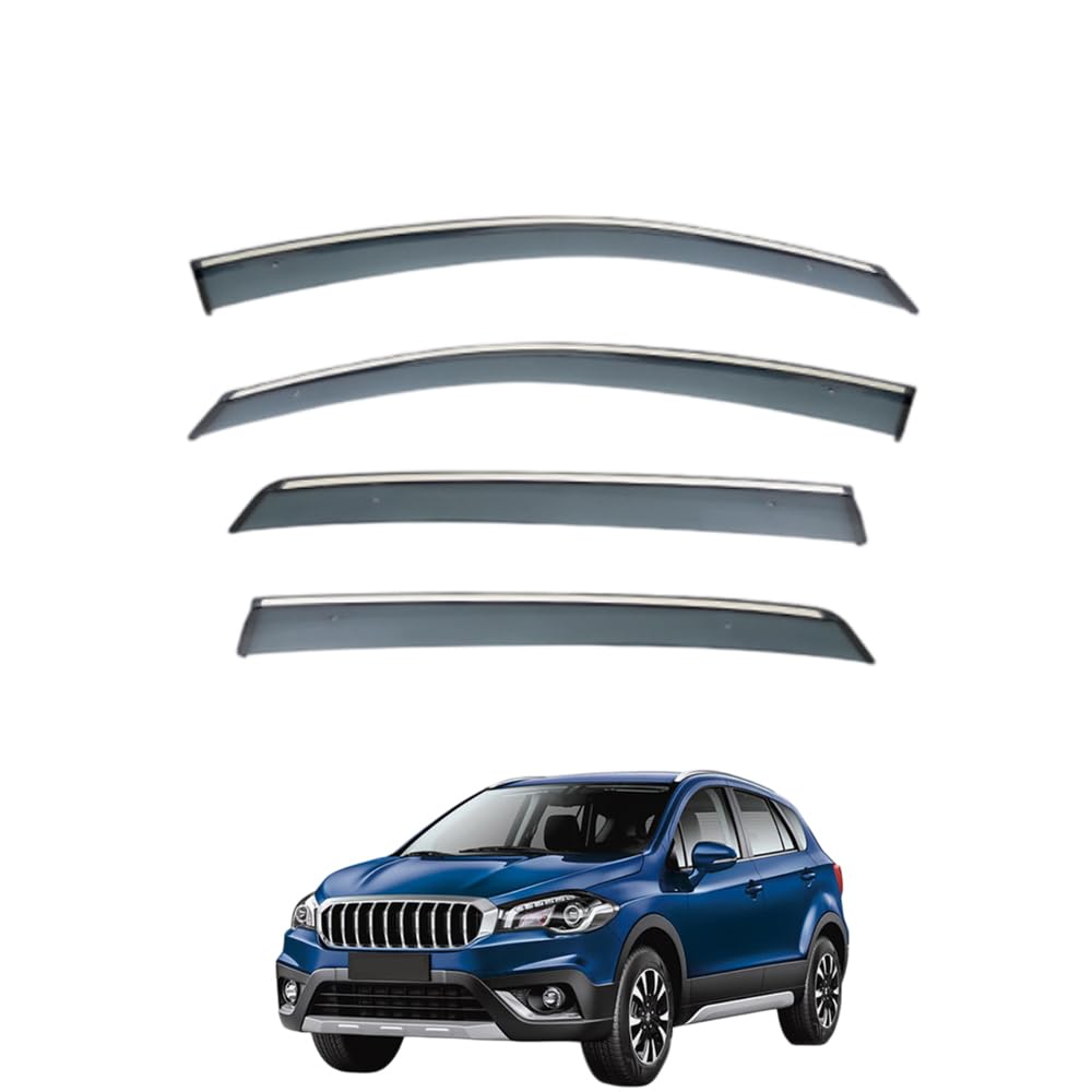 Qoemrhelt Normal 4Pc Set In-Channel Wind Deflectors, For Suzuki Sx4 S-Cross 2013-2020 Window Visors Rain Guards Vent Visors Rain & Sun Protection,Car Accessories