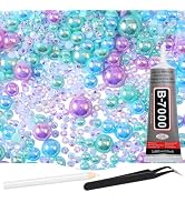 RODAKY 60g Mix Pearls and Rhinestone with B7000 Glue for Crafts,3MM-10MM Flatback Rhinestones Hal...