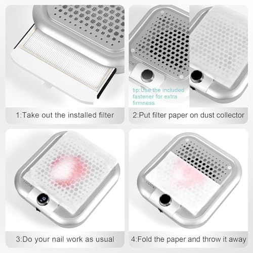 Papel filtro para colector de polvo de uñas L'UGX 30 hojas miniatura 4