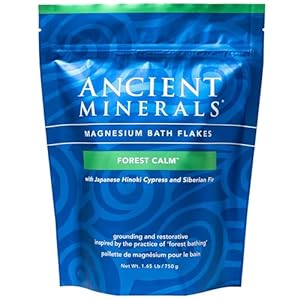 Ancient Minerals Magnesium Bath Flakes Forest Calm – Resealable Magnesium Bag of Zechstein Chloride Alternative to Epsom Bath Salt (1.65 lb)