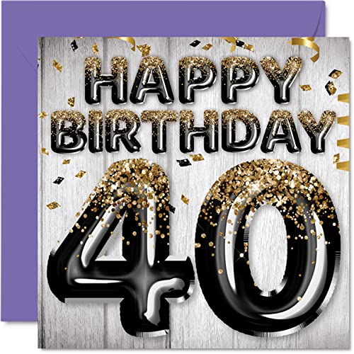 Carte D'anniversaire 11 Ans Pour Garçons Ballons à Paillettes Noirs Et Dorés Cartes D