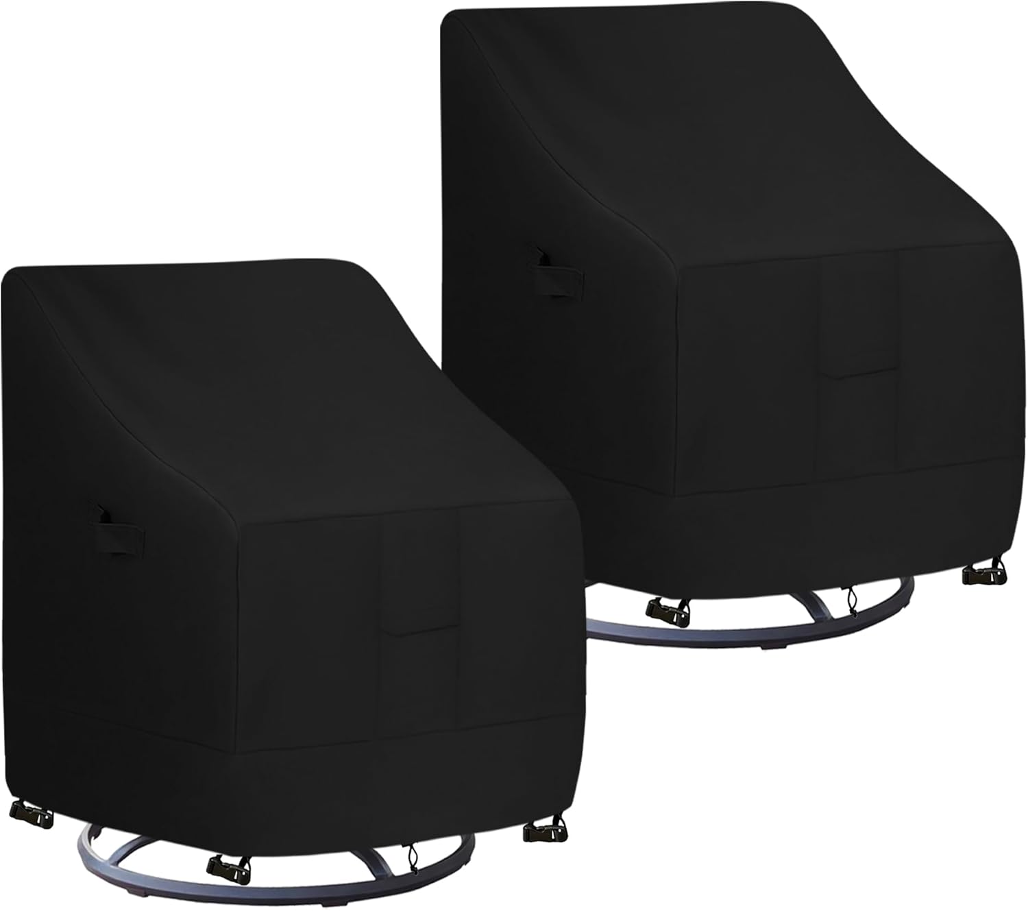 Easy-Going Waterproof Outdoor Swivel Chair Cover UV Resistant Patio Chair Cover Weatherproof Lawn Outdoor Furniture Cover with Tape Sealed Seam (2 Pack-30Wx34Dx38.5H inch, Black)