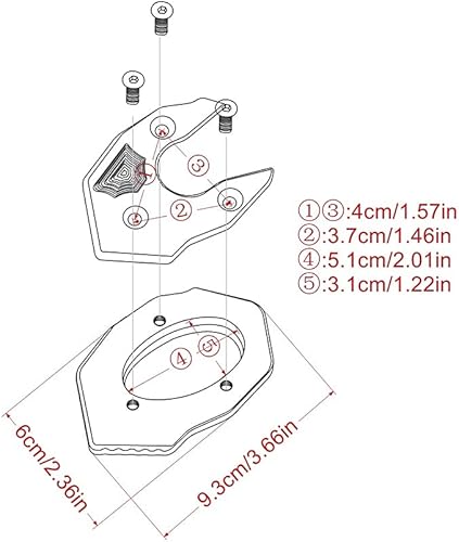 Miniatura 3 de Motorcycle Kickstand Extension Pad Motorcycle Foot Side Stand Enlarger Plate Kickstand Enlarge Extension Fit Use for Kawasaki VERSYS300 Versys X250