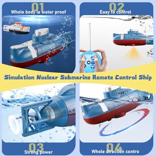 Sous-marin télécommandé de simulation RC étanche et USB - 3