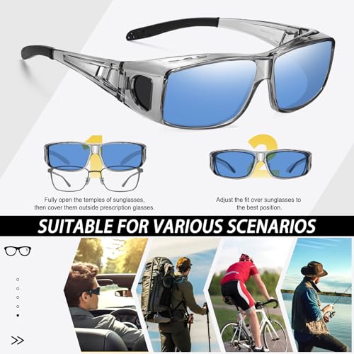 Image of Night Vision Driving Over Glasses, Polarized Nighttime Glasses Men Women Anti Glare Yellow Tinted Lens