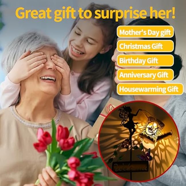 ZKLiLi Solar Watering Can with Lights,Outdoor Garden Fairy Decor Waterproof Large Hanging Lantern Lights Decorations for Patio Yard Porch Lawn Pathway Walkway Statues Outdoor Garden Decor Gifts