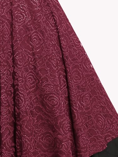 Image of Rosegal Women Plus Size Retro Lace Belt Party Cocktail Dress | 1950s Vintage Dress, Wedding Guest-Formal Bridesmaid Dress, Sleeveless Midi Dress, Retro Rockabilly Pinup Dress