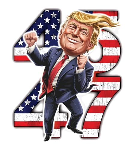 Trump Stickers (Large 6in), 45 47 Trump Car Decal, Trump Stickers 2025, Independence Day Sticker, Patriotic Spirit Decal, Make July 4th Great Again, Decal for Water Bottle, Laptop.