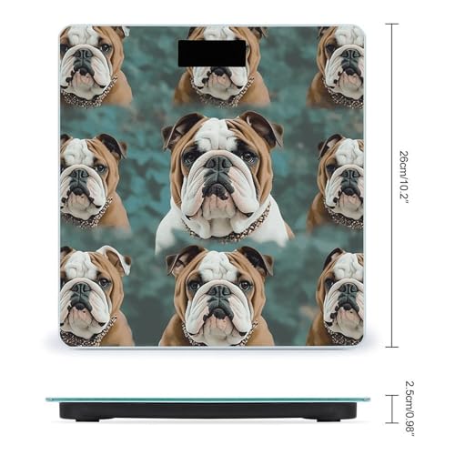 Báscula digital de baño Bulldog inglés con pantalla LCD miniatura 2
