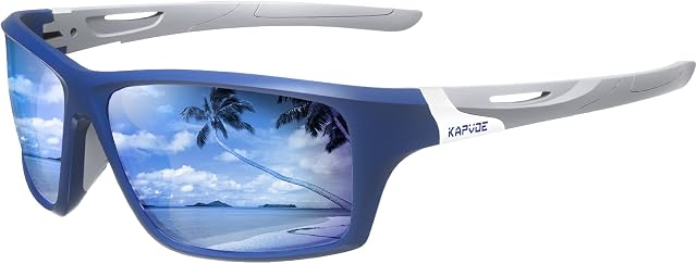 KAPVOE Sports Sunglasses Mens Polarized Fishing Glasses Women Running Cycling Driving Golf