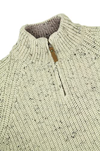 Aran Crafts Men's Half Zip Rib Sweater, 100% Wool, Made in Ireland4
