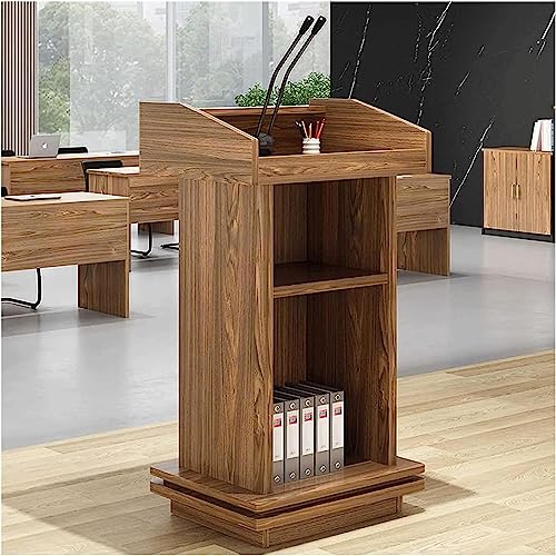 Elegante soporte de madera maciza, atril portátil para iglesias, aulas y oficinas, púlpito elegante con estante de almacenamiento y diseño versátil