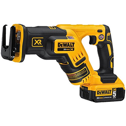 DEWALT 20V MAX XR Compact Reciprocating Saw, 5.0-Amp Hour (DCS367P1)