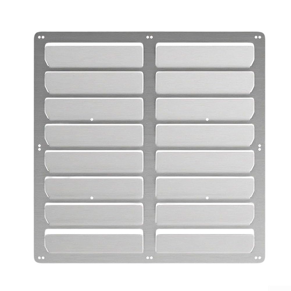 Protector de viento plateado para unidad exterior de CA, cubierta de guía de flujo de aire sin taladro para disipación de calor, deflector de esquinas redondeadas resistente a la corrosión, 43 x 43 cm