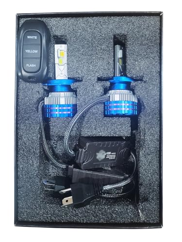 Image of H4 /9003 /HB2 LED Headlight Bulbs Yellow /White 300 Watt H4 Fitting LED Headlight Bulb for Cars, Motorbikes H4 150W For All Cars (Low and High Beam Bulbs with Colling Fan(KI 300 WATT DUAL COLOR)