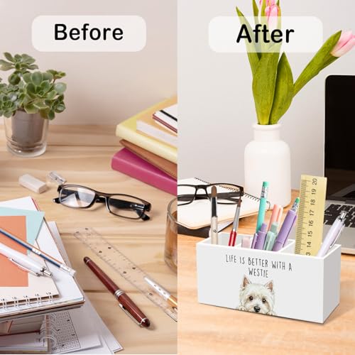 Porte-crayons Westie bureau pot stylos accessoires chien