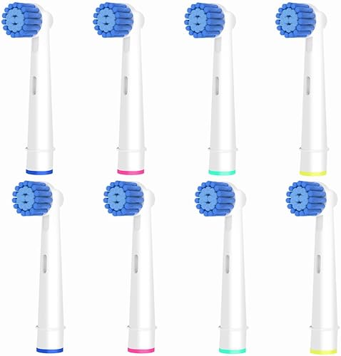 Recambio de cabezales de cepillo de repuesto para cuidado de las encías, compatible con cepillos de dientes eléctricos Oral B Braun, cerdas suaves