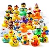 JOYIN 30 Pcs Rubber Ducks, Random Assortment Ducks Bulk with Mesh Carry Bag, Mini Rubber Duckies for Toddler Baby Bath Toys, Kids Bath Pool Toys Birthday Gifts Party Favors