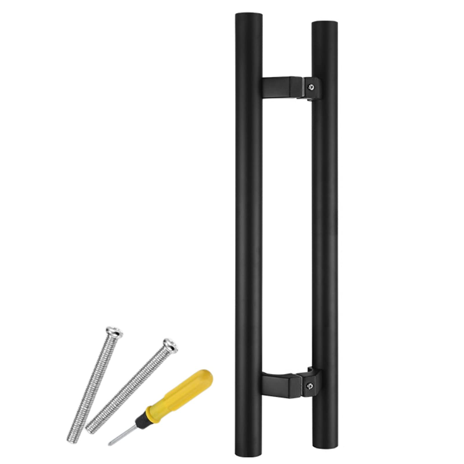 Wdsopk Black Front Door Handle,Modern Push Pull Shower Door Handle Sliding Glass Barn Door Interior Exterior Door,Double Sided H Shape Swing Door Handle