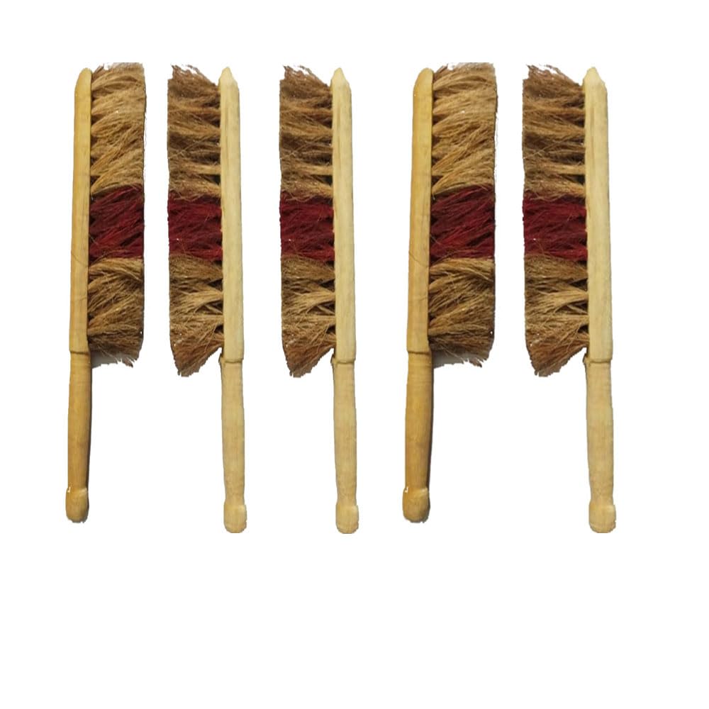 VVOS® Coir Brush | Coconut Coir Brushes with Wooden Handle for Cleaning Floor, Carpet, Kitchen, Office, Windows, Furniture, Bathroom, Car | 37.5x12x4 cm, Pack of 5 (B0D7M31YNW) Amazon Price History, Amazon Price Tracker