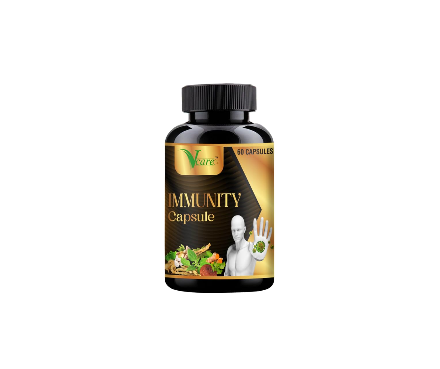 VCARE Immunity Booster for Men and Women | Supports Cold and Cough Relief | Curcumin, Ginger, Giloy, Moringa & Vitamin C | Natural Immunity Booster | 60 Capsules-image-23