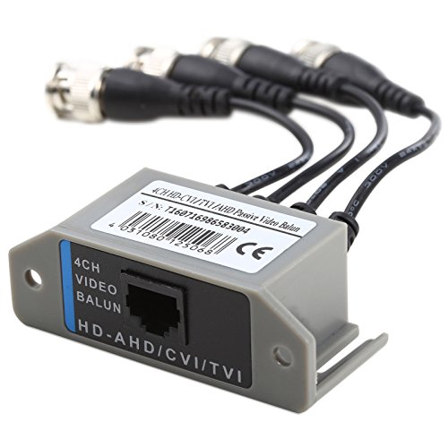 UHPPOTE 4CH HD Passive Video Balun Transceiver BNC To UTP RJ45 CCTV Via Twisted works