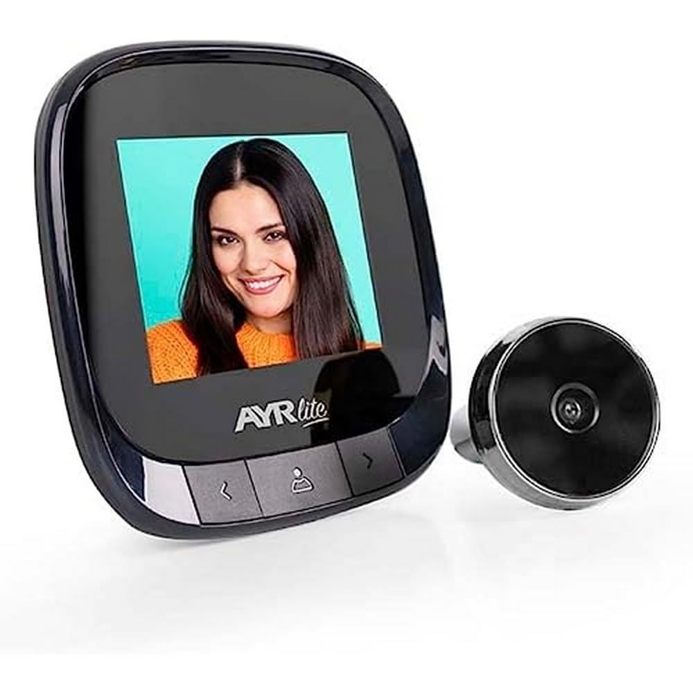 Mirilla Digital AYR Lite 9001. Grabación de imágenes. Batería Interna Recargable. Acabado Negro/Cromo.