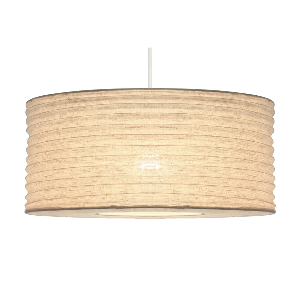 Pacific Lifestyle Natural Hessian Easy Fit Pendant Lampshades for Ceiling Lights | Accordion Cream Light Shade for Berdroom Ceiling | Nursery Ceiling Light Shade Only (50cm, White)