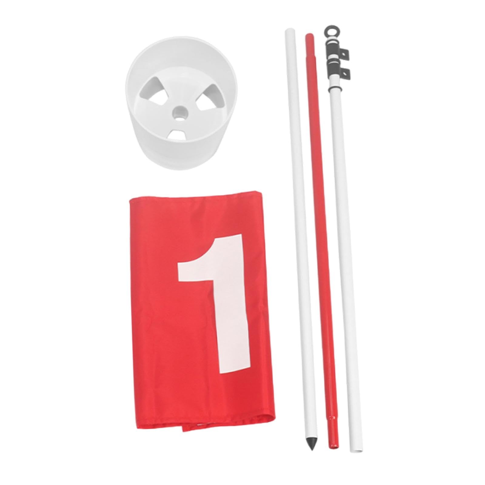 Bandera de Golf con Diseño de 3 Secciones Y Copa de Hoyo, Desmontable para Entrenamiento de Putt, Club, Césped, Patio Al Aire Libre.