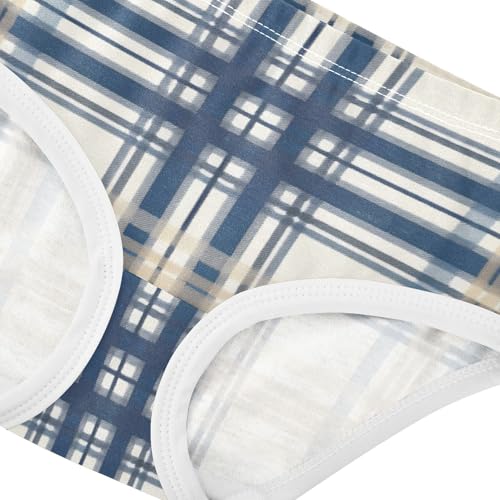 Unique Plaid Motif Image Girls' Underwear Breathable Material Comfort Underwear for Kid in Sizes 2T,3T, 4T, 5T, 6Y and 8Y4