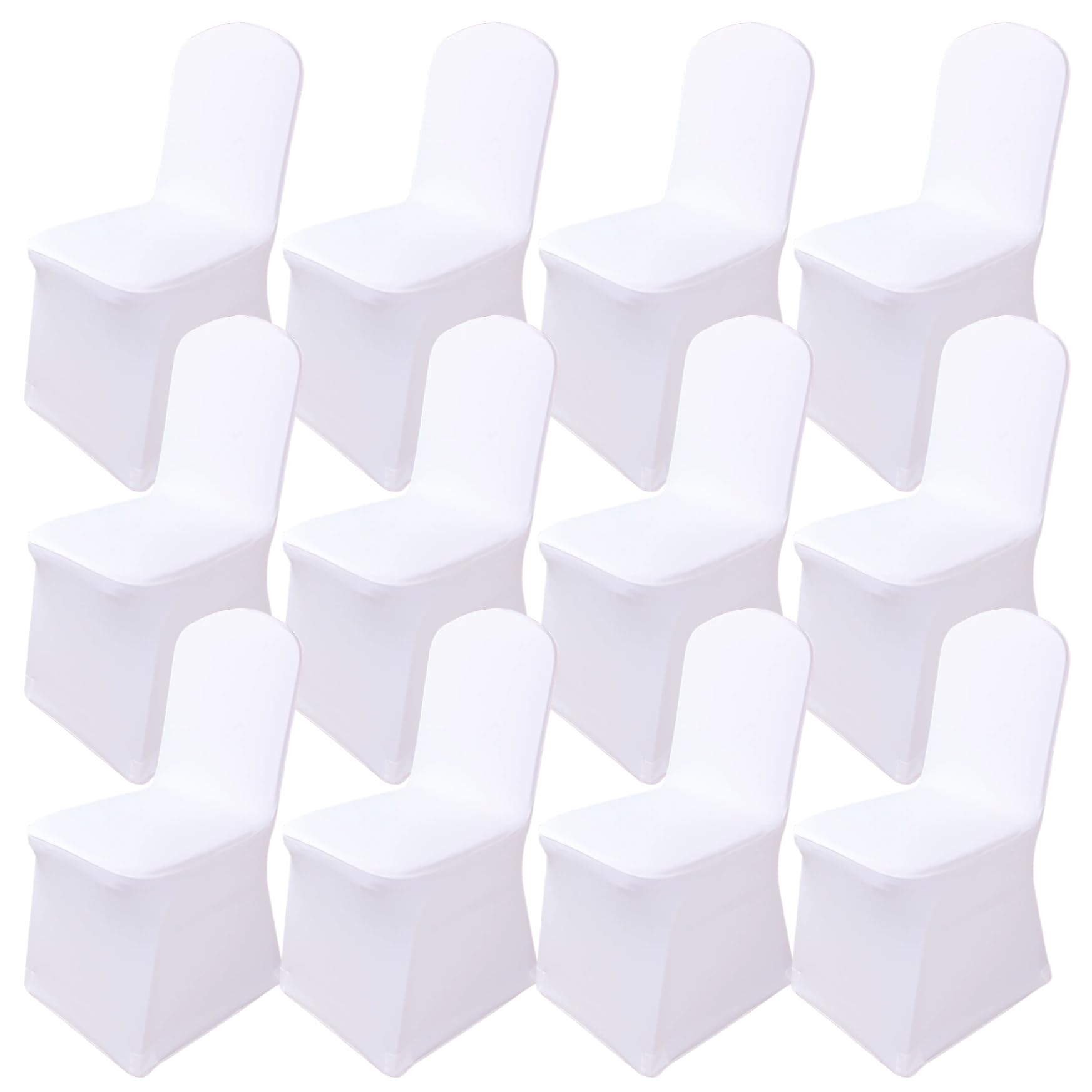 Lot de 12 housses de chaise pliantes en élasthanne extensible pour mariage